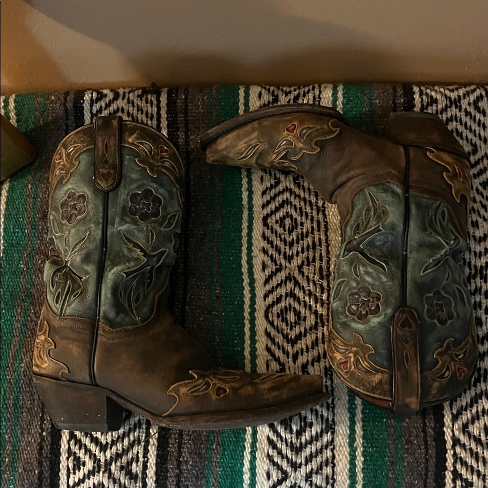 Dan Post Vintage Bluebird western cowboy boots ladies 8.5 - Picture 3 of 16